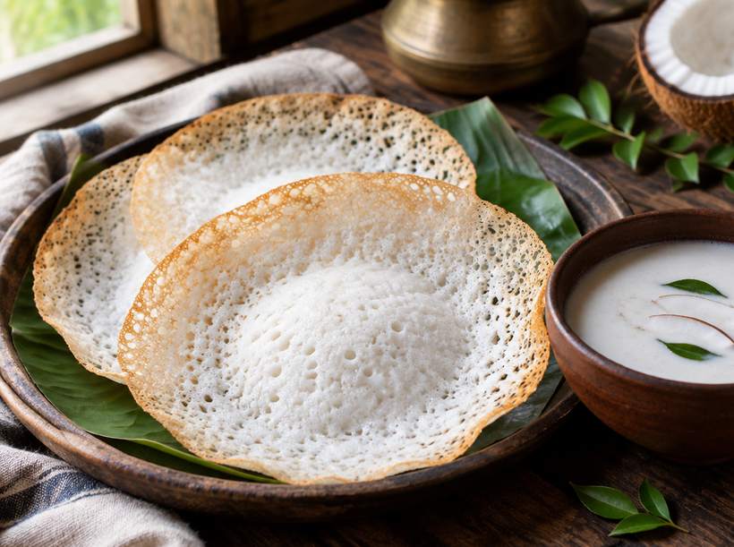Appam with Coconut Milk