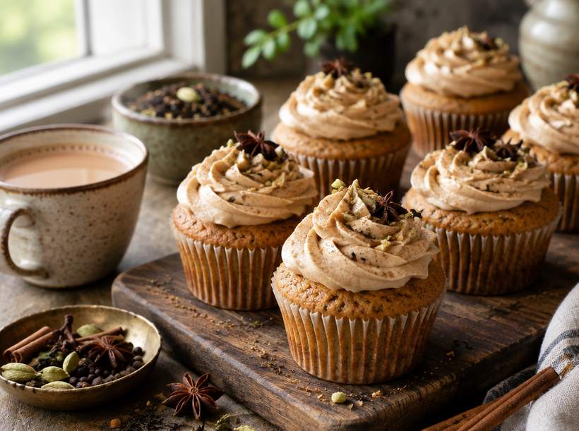 Chai Masala Cupcakes
