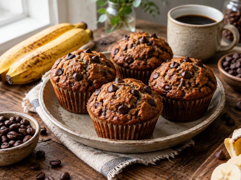 Coffee Banana Muffins