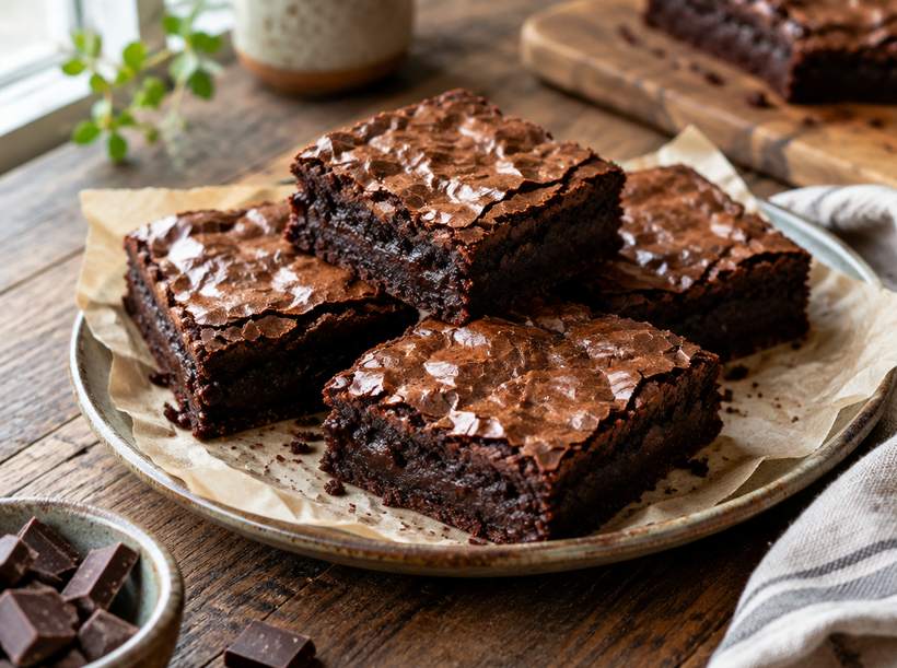 Crinkle Top Eggless Brownie