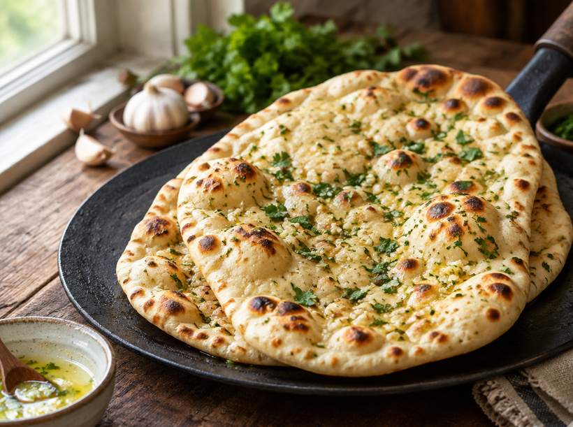 Garlic Naan on Tawa