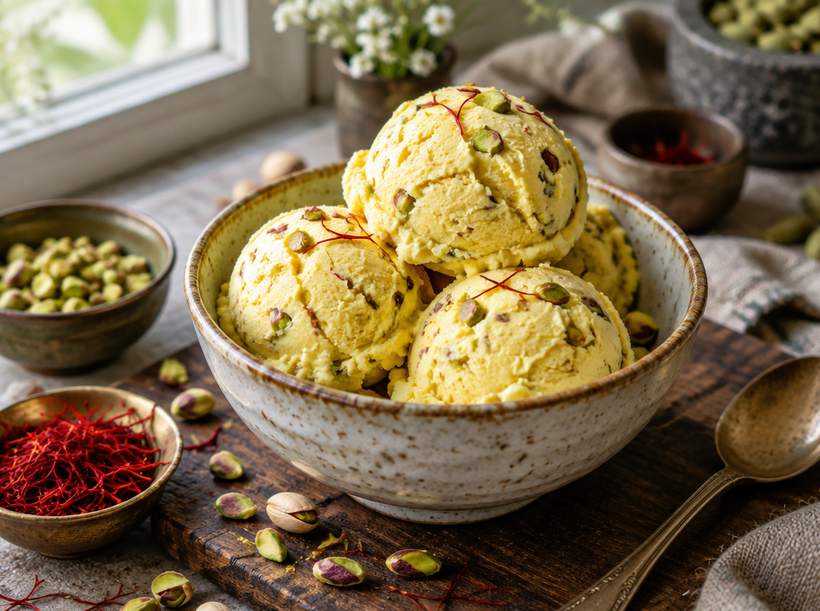 Kesar Pista Ice Cream