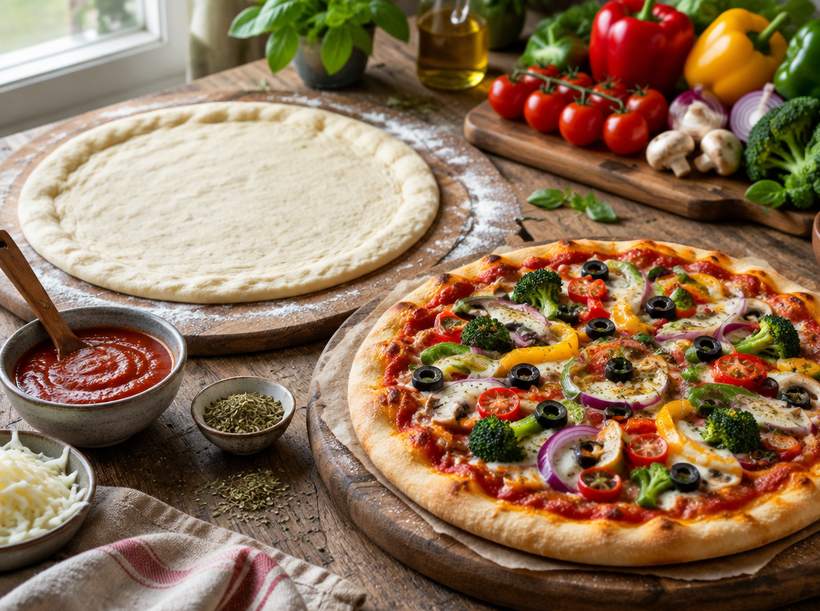 Pizza Base and Garden Pizza