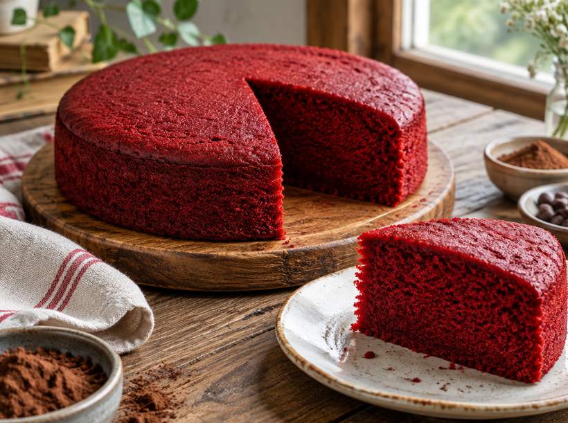 Eggless Red Velvet Sponge Cake